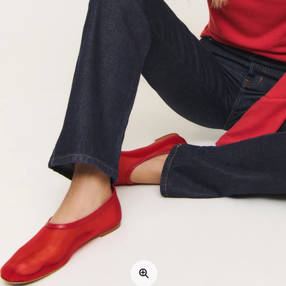 Reformation Shoes - NIB Reformation Britt Ballet Flats Red Mesh 7.5